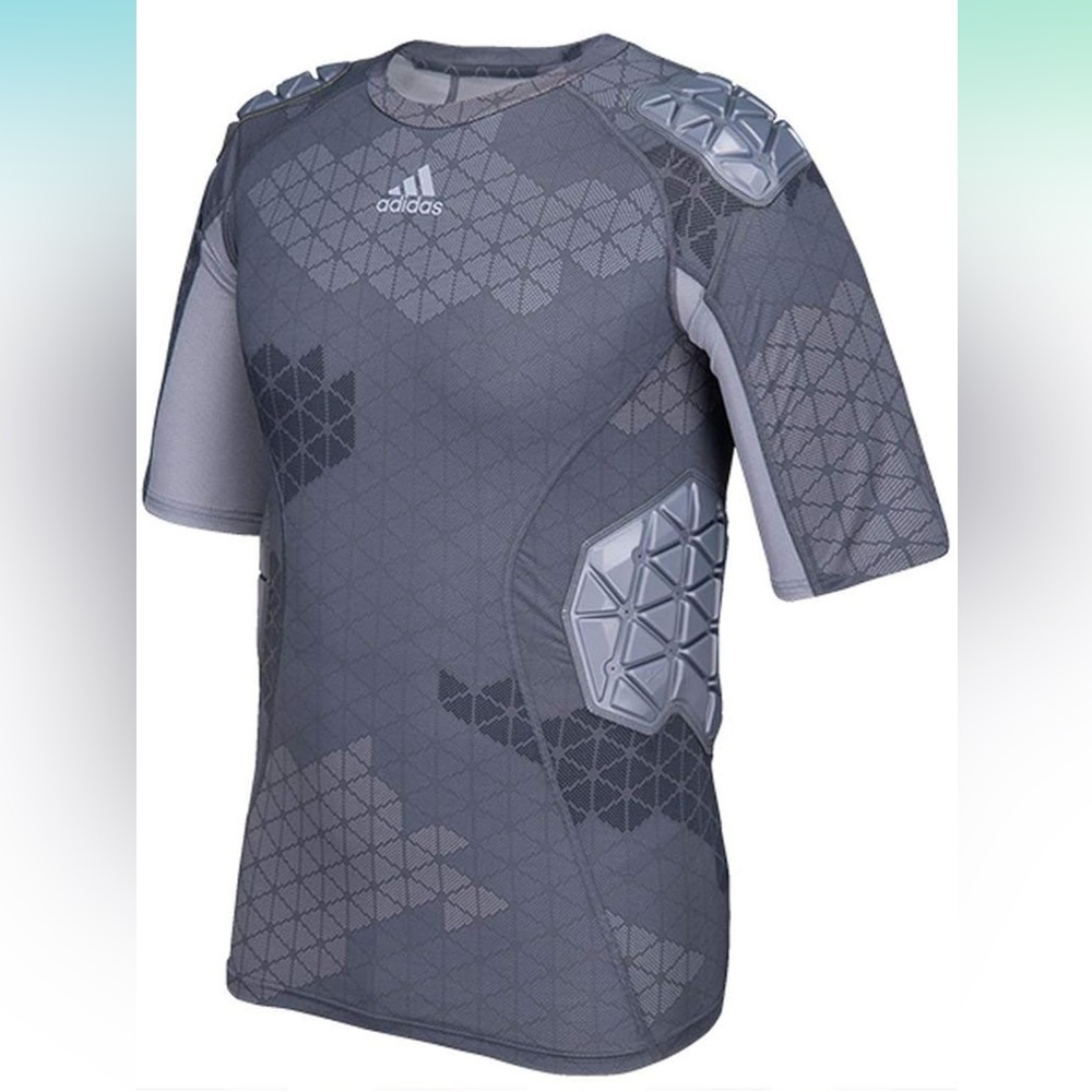 NWT Adidas tech fit iron skin five pad short sleeved football/lacrosse shirt